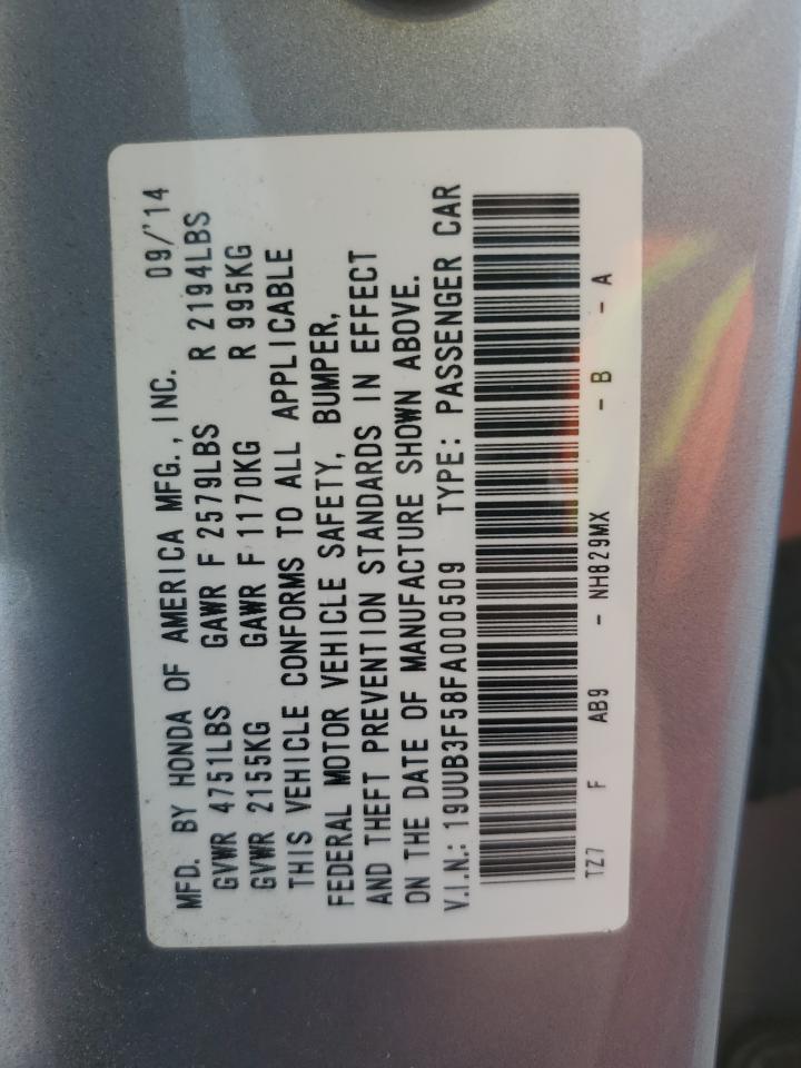 2015 Acura Tlx Tech VIN: 19UUB3F58FA000509 Lot: 92986495