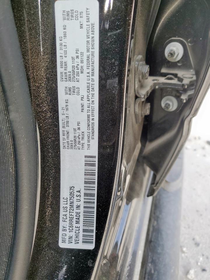 2021 Ram 1500 Big Horn/Lone Star VIN: 1C6RREFT2MN750575 Lot: 92888255