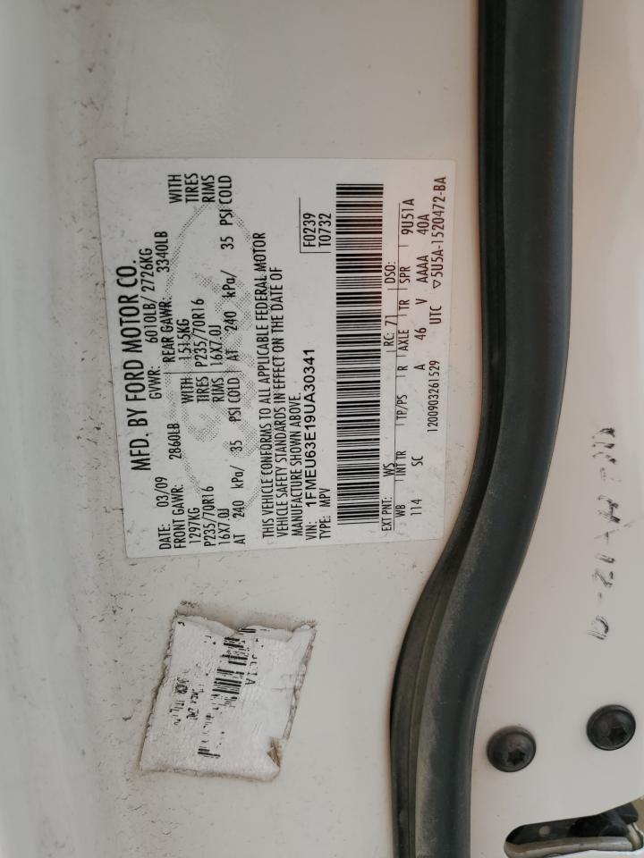 2009 Ford Explorer Xlt VIN: 1FMEU63E19UA30341 Lot: 91129675