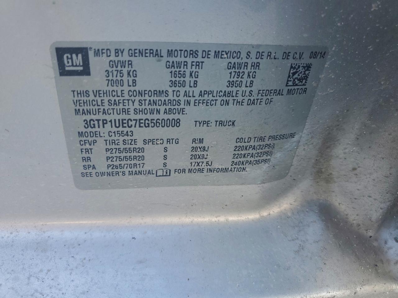 2014 GMC Sierra C1500 Sle VIN: 3GTP1UEC7EG560008 Lot: 91286315