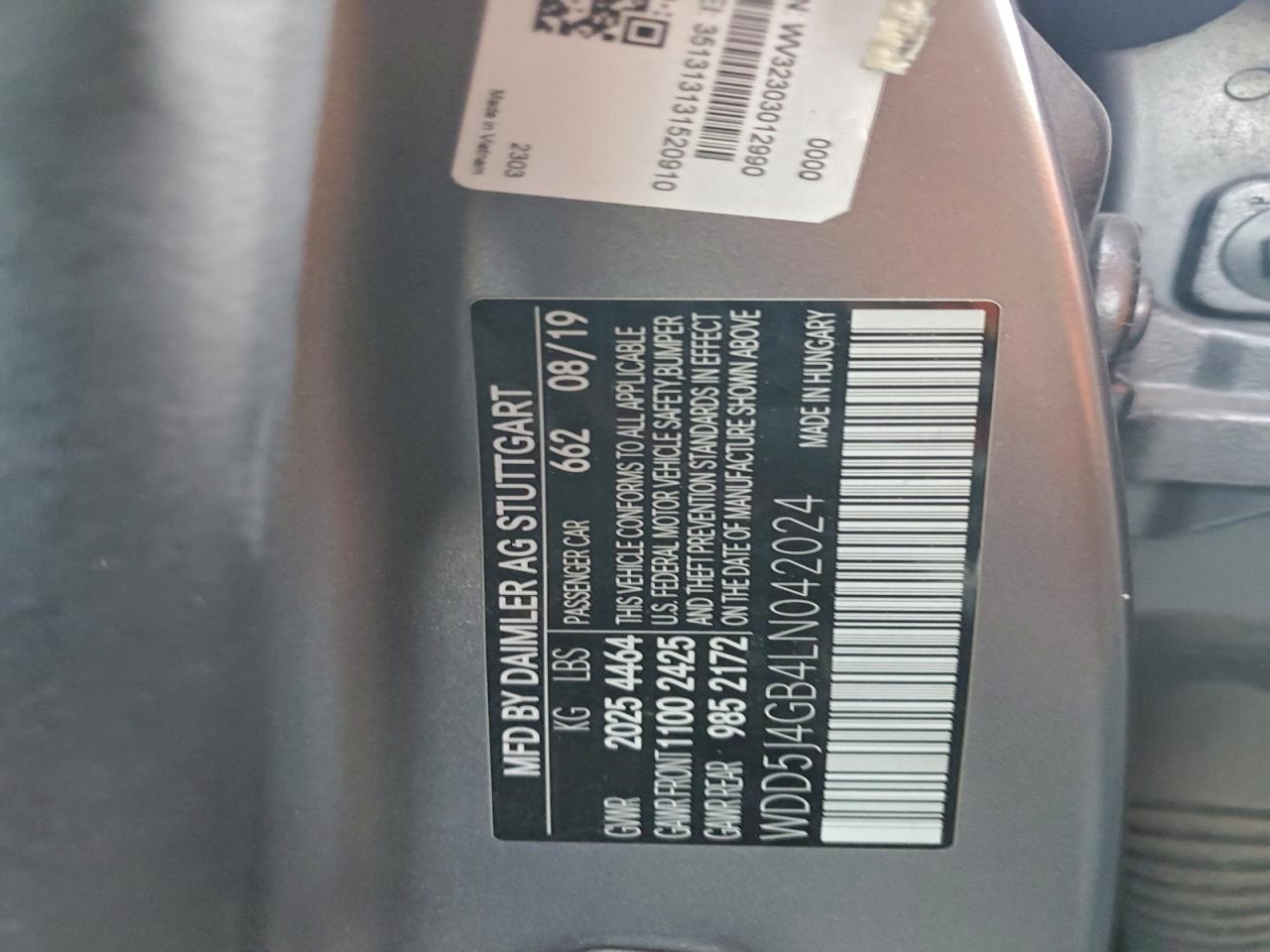 2020 Mercedes-Benz Cla 250 VIN: WDD5J4GB4LN042024 Lot: 94055955