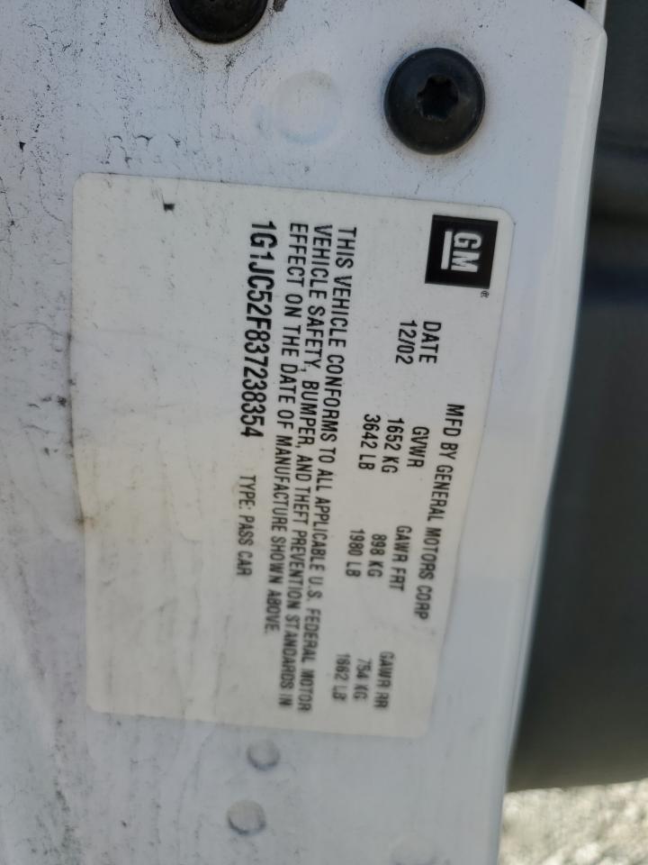 2003 Chevrolet Cavalier VIN: 1G1JC52F837238354 Lot: 93492935