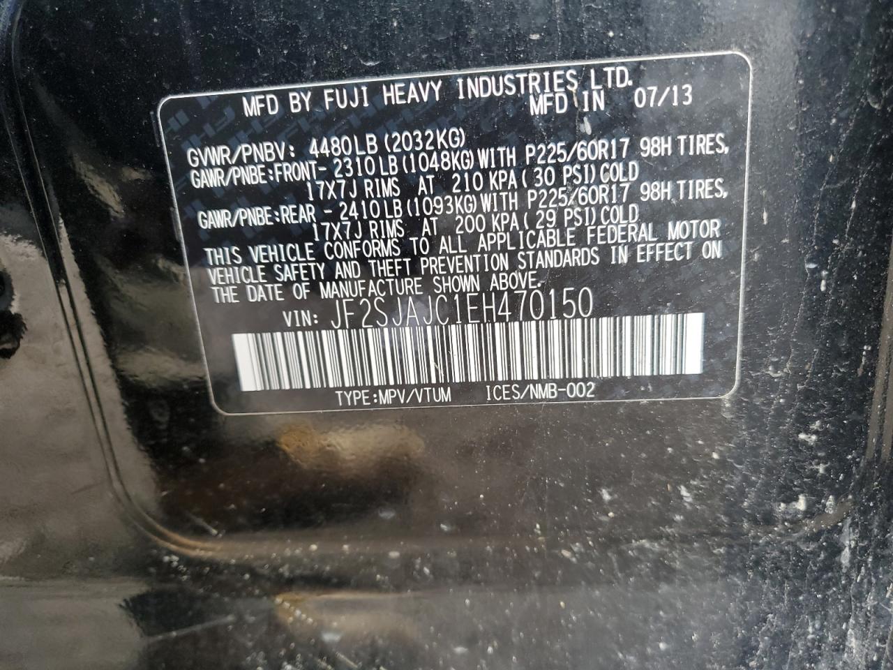 2014 Subaru Forester 2.5I Limited VIN: JF2SJAJC1EH470150 Lot: 90968835