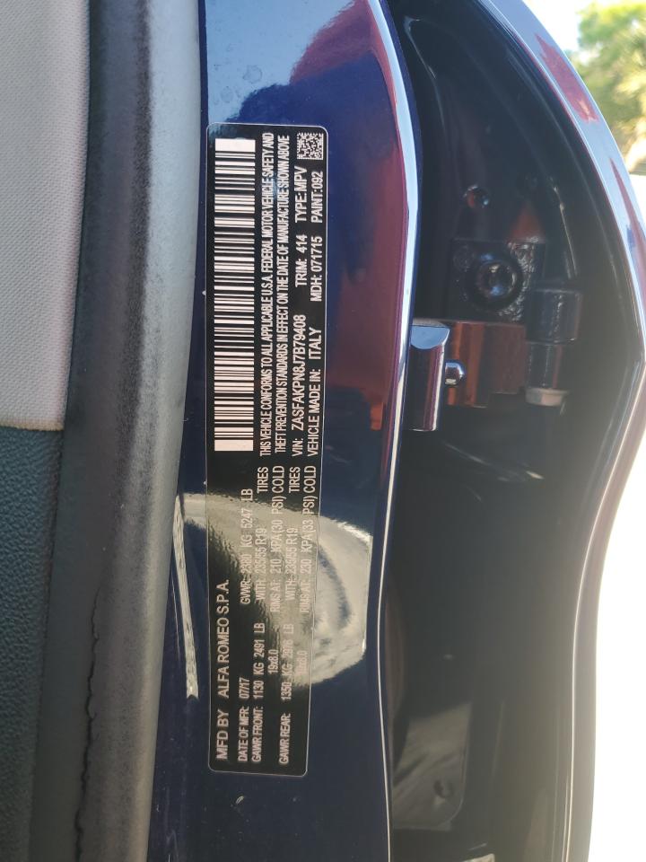 2018 Alfa Romeo Stelvio Sport VIN: ZASFAKPN8J7B79408 Lot: 93491915