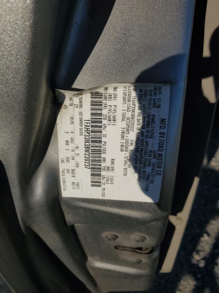 2008 Ford Focus Se VIN: 1FAHP33N38W220237 Lot: 90105365