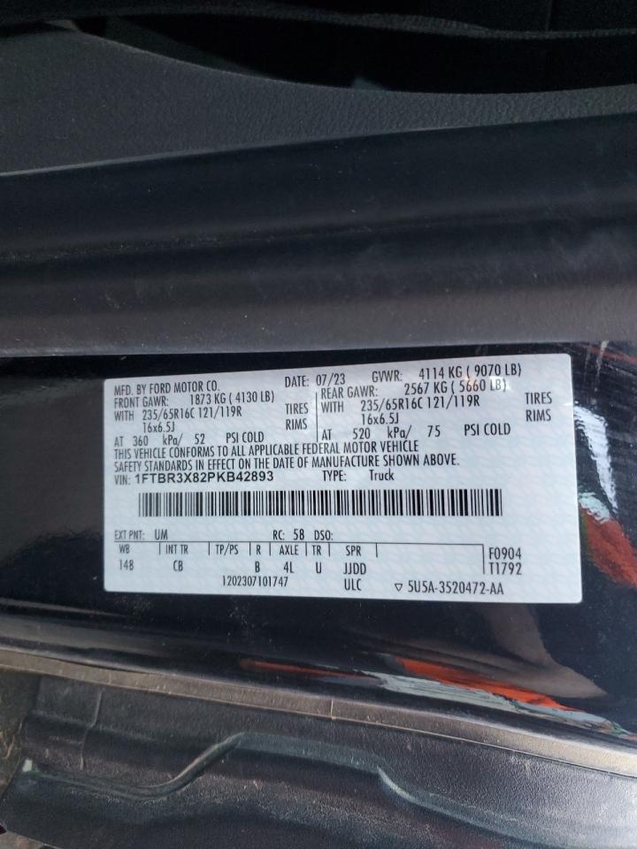 2023 Ford Transit T-250 Delivery Van VIN: 1FTBR3X82PKB42893 Lot: 91894355