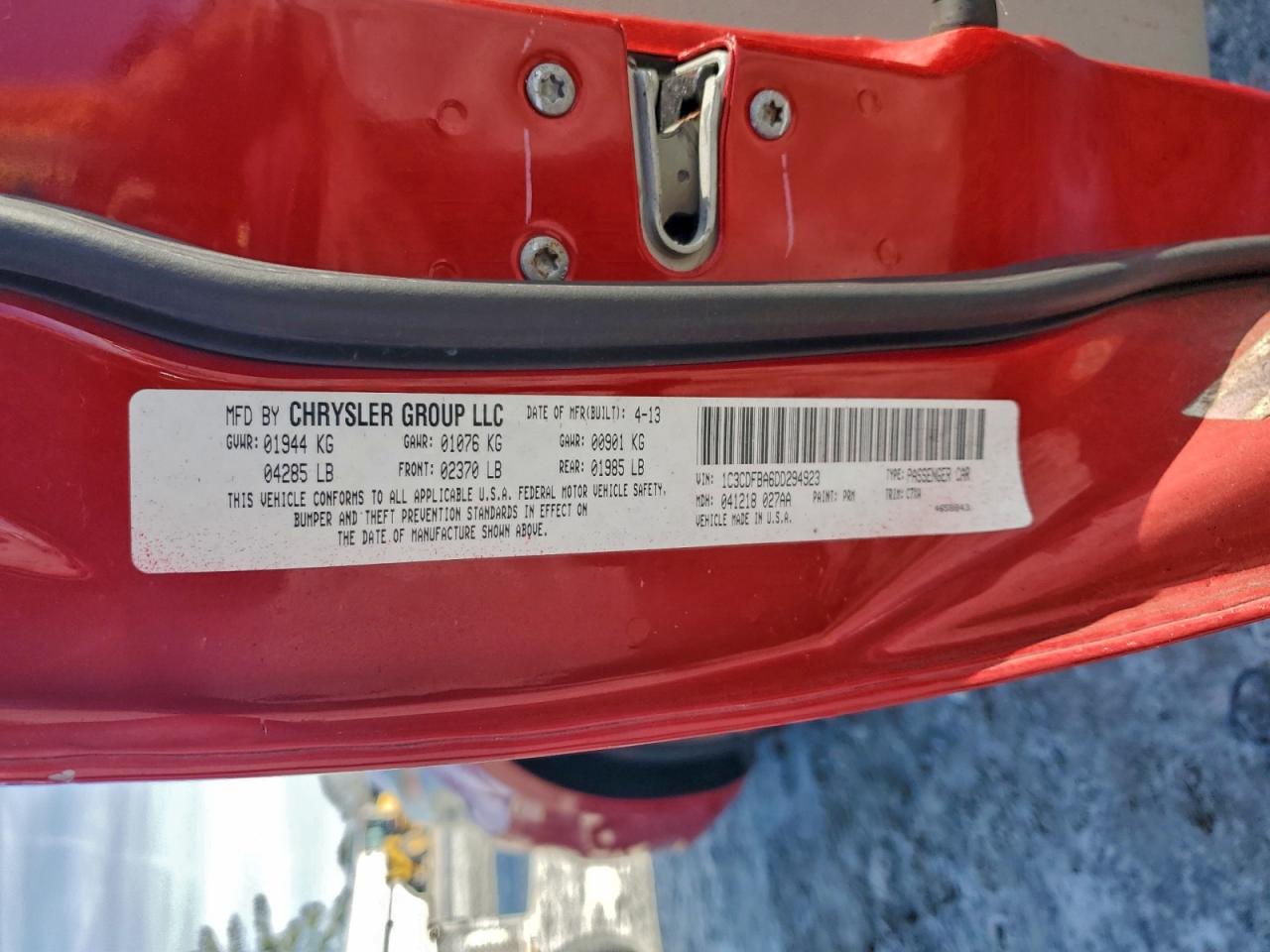 2013 Dodge Dart Sxt VIN: 1C3CDFBA6DD294923 Lot: 93969445