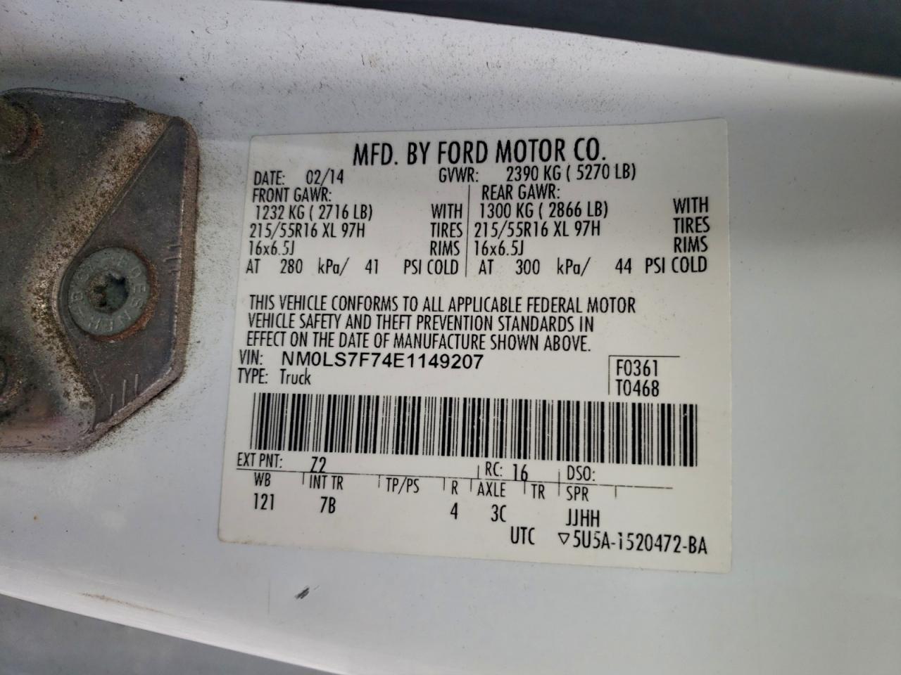 2014 Ford Transit Connect Xlt VIN: NM0LS7F74E1149207 Lot: 92988545