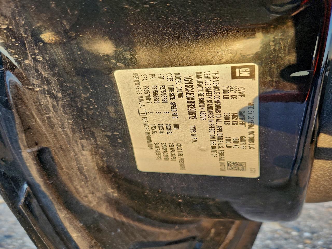 2011 Chevrolet Tahoe C1500 Ls VIN: 1GNSCAE0XBR290672 Lot: 94152945