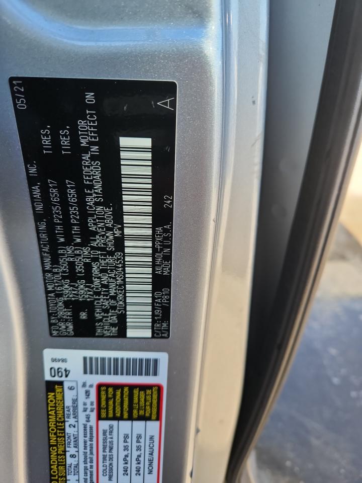 2021 Toyota Sienna Le VIN: 5TDKRKEC1MS044539 Lot: 94119295