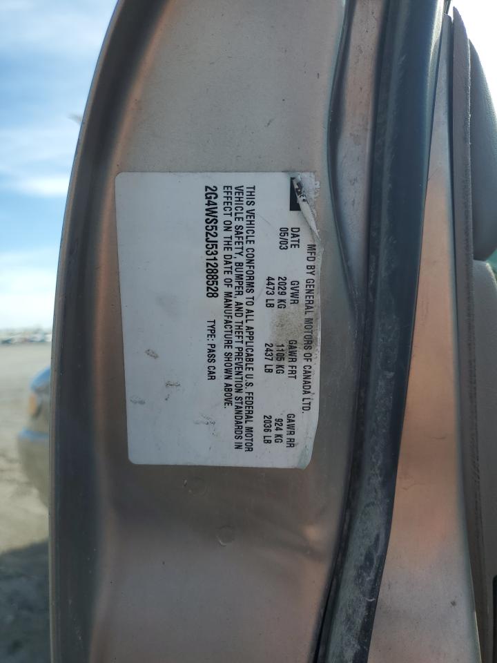 2003 Buick Century Custom VIN: 2G4WS52J531288528 Lot: 91918985