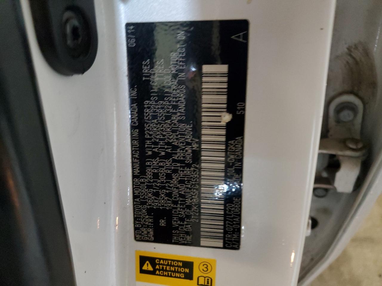 2015 Lexus Rx 350 VIN: 2T2ZK1BA5FC159572 Lot: 93232955