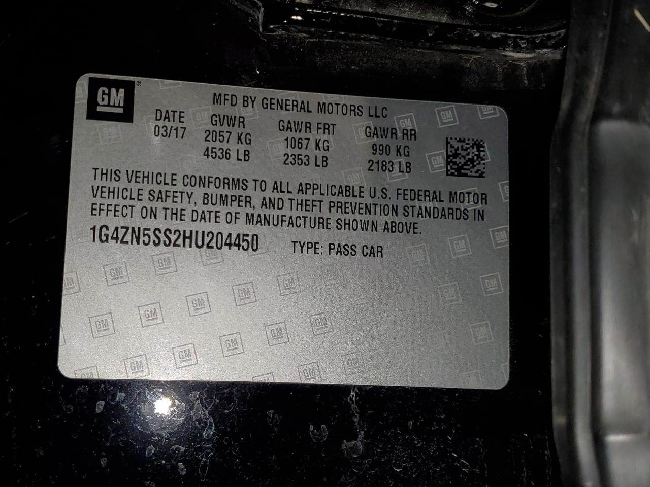 2017 Buick Lacrosse Preferred VIN: 1G4ZN5SS2HU204450 Lot: 91015755