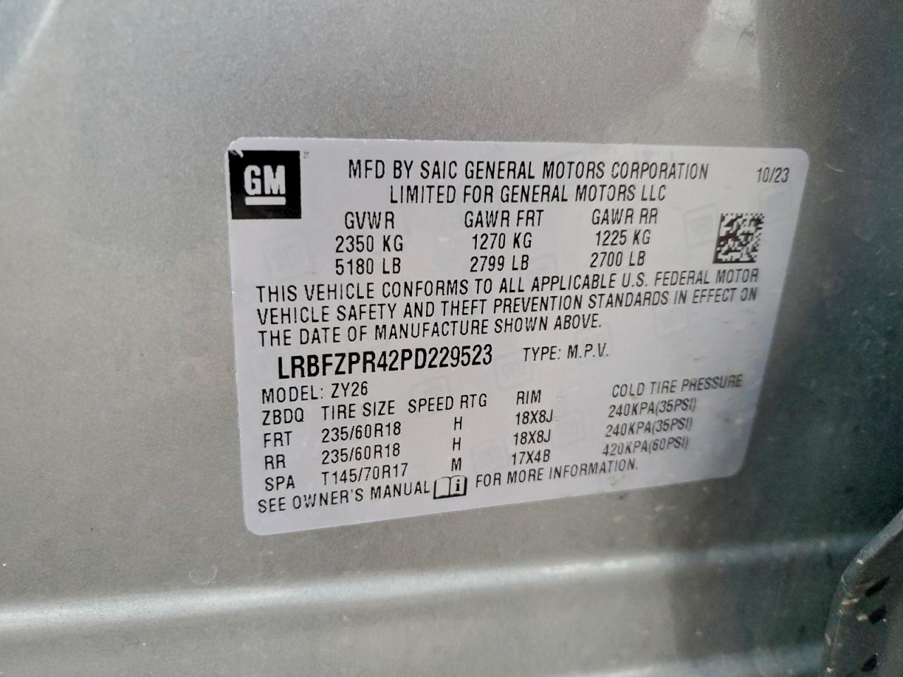 2023 Buick Envision Essence VIN: LRBFZPR42PD229523 Lot: 94284975