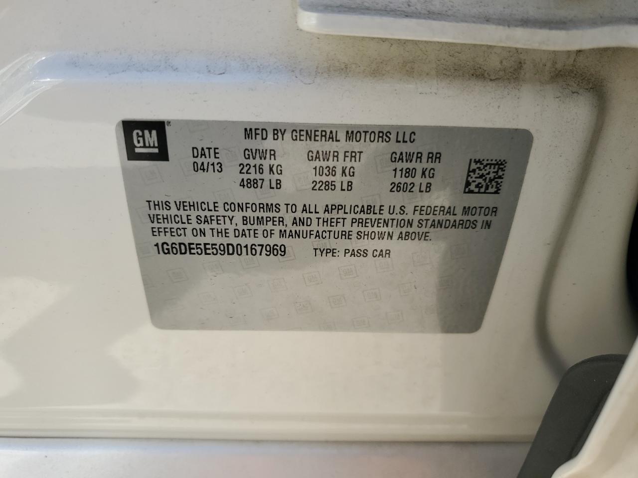 2013 Cadillac Cts Luxury Collection VIN: 1G6DE5E59D0167969 Lot: 91521325