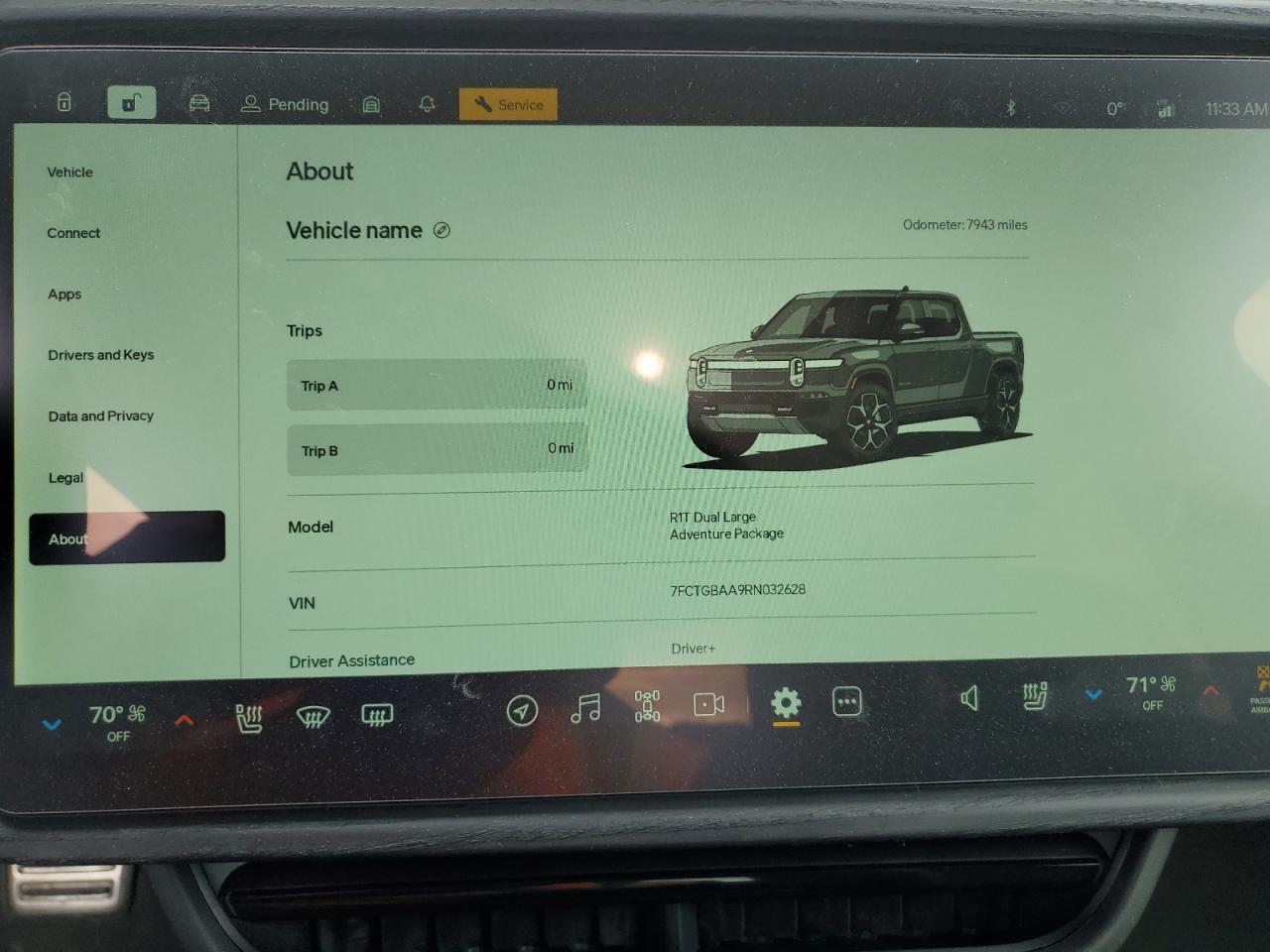 2024 Rivian R1T Adventure VIN: 7FCTGBAA9RN032628 Lot: 93317305