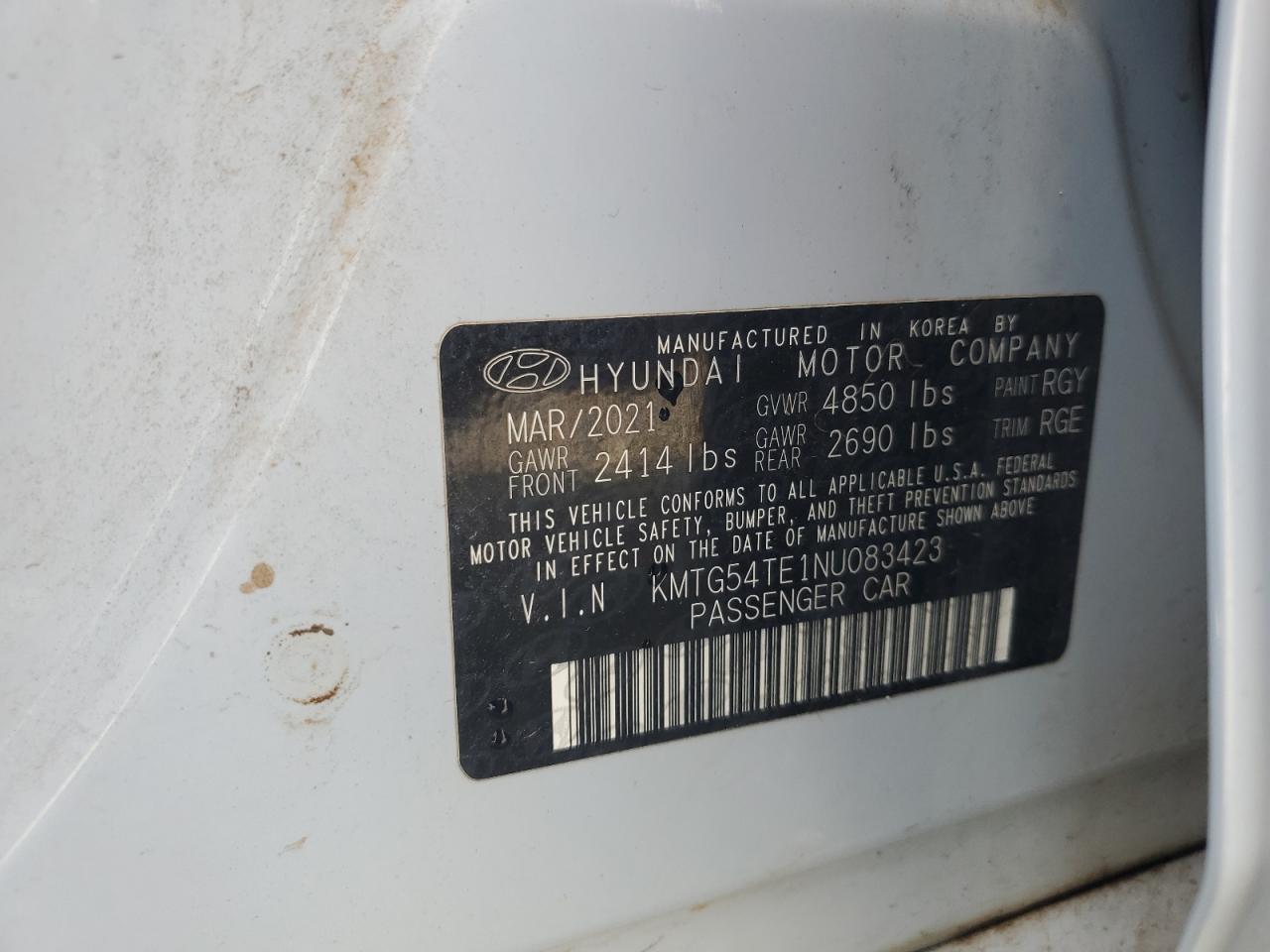 2022 Genesis G70 Base VIN: KMTG54TE1NU083423 Lot: 93808955