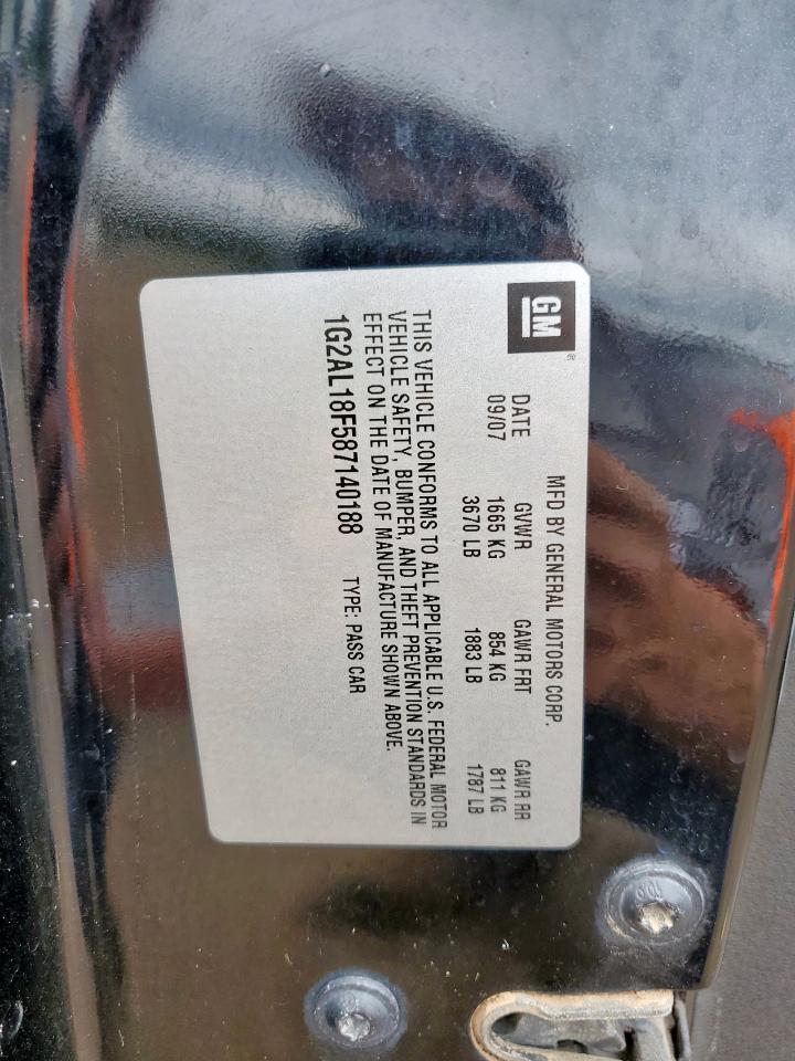 2008 Pontiac G5 VIN: 1G2AL18F587140188 Lot: 91836495