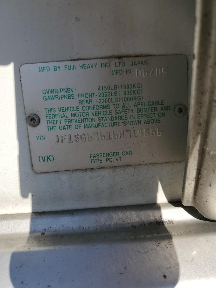 2006 Subaru Forester 2.5X Ll Bean VIN: JF1SG67616H714866 Lot: 90846585