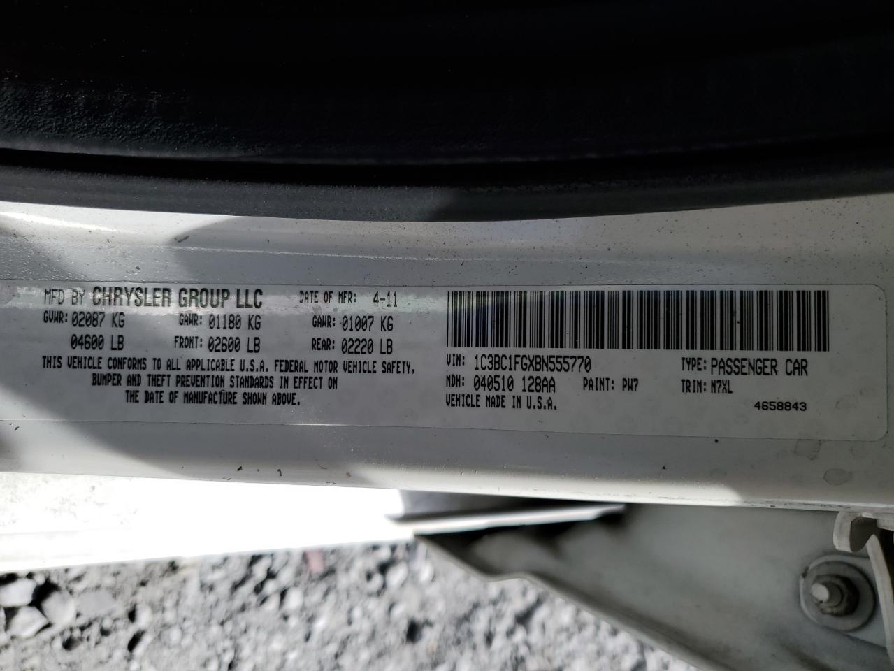 2011 Chrysler 200 Touring VIN: 1C3BC1FGXBN555770 Lot: 92248905