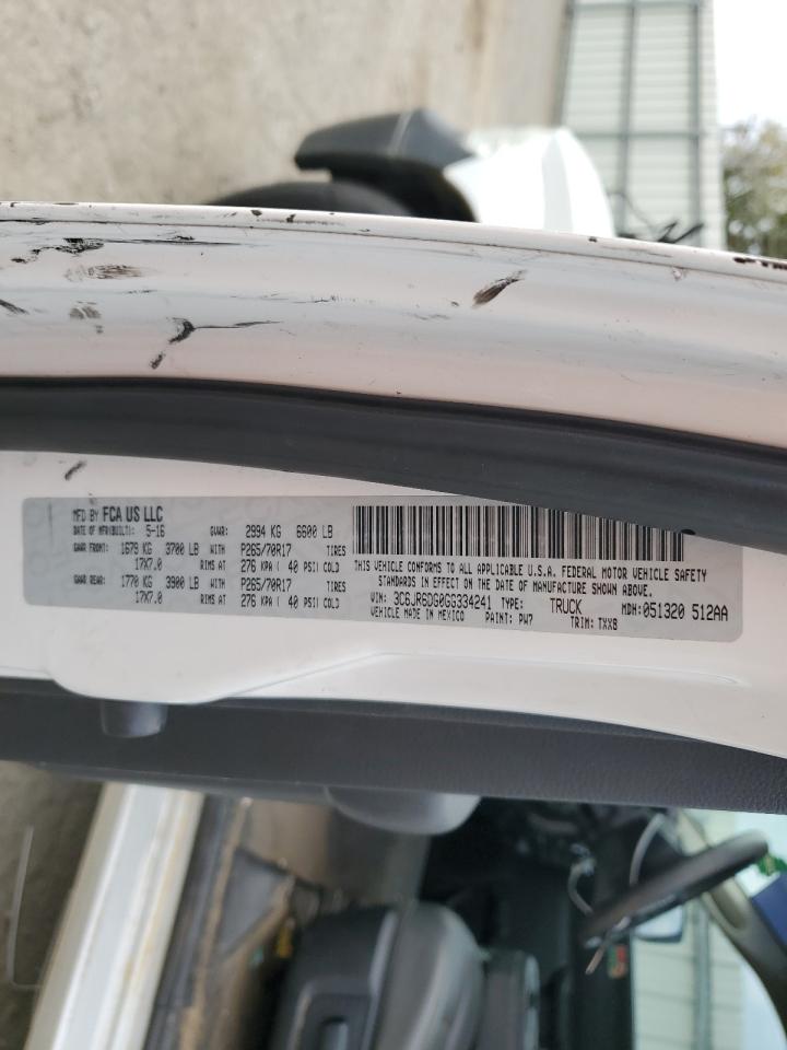 2016 Ram 1500 St VIN: 3C6JR6DG0GG334241 Lot: 93014615