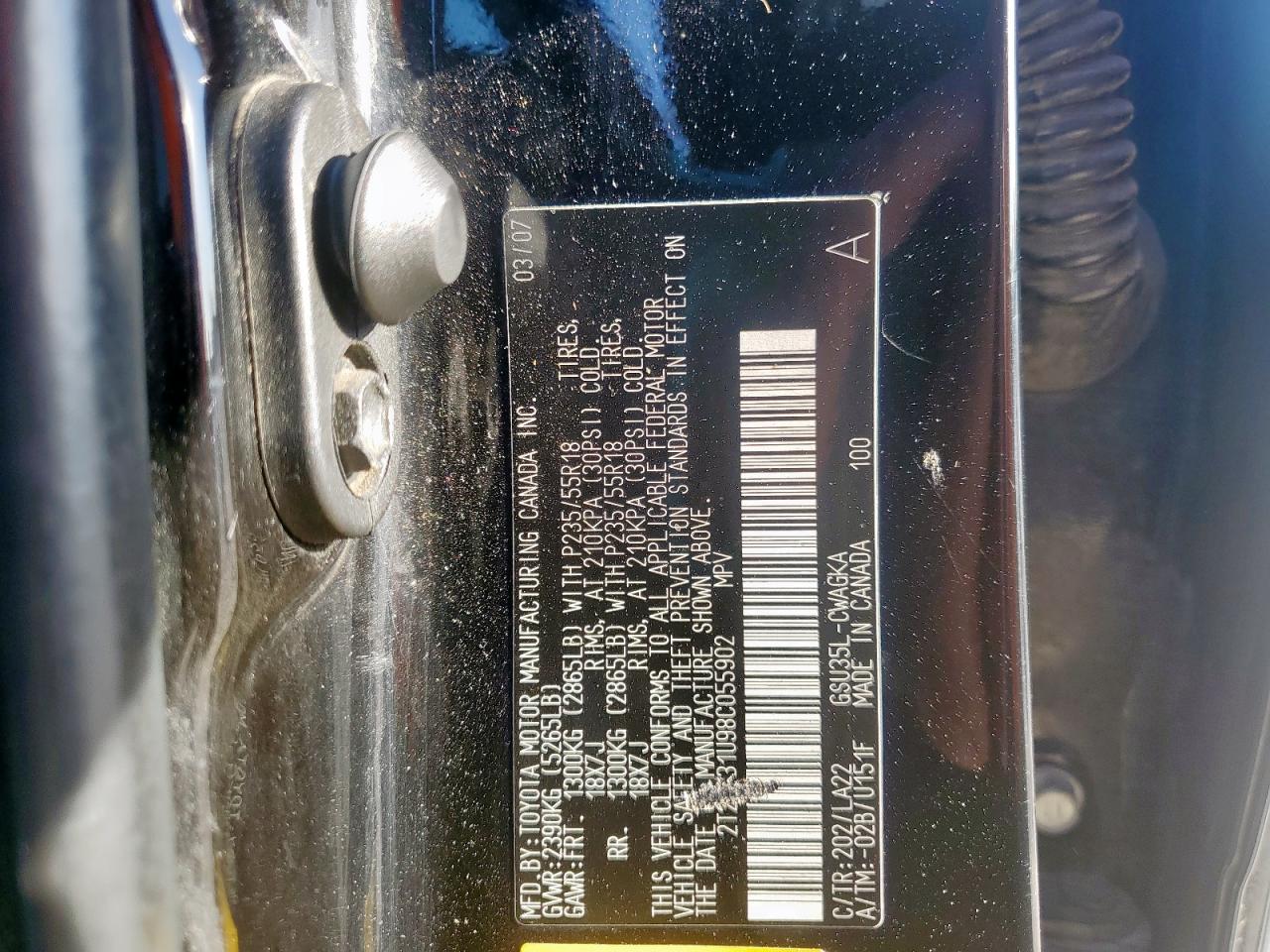 2008 Lexus Rx 350 VIN: 2T2HK31U98C055902 Lot: 92875705