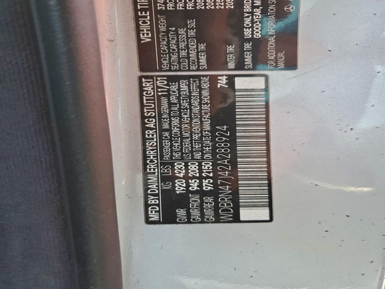 2002 Mercedes-Benz C 230K Sport Coupe VIN: WDBRN47J42A288924 Lot: 93466765