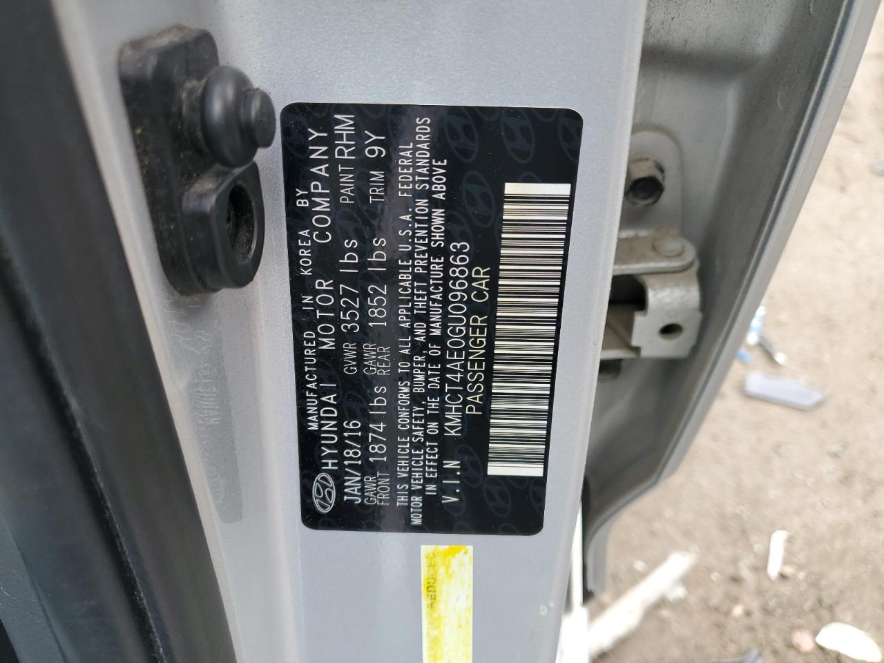 2016 Hyundai Accent Se VIN: KMHCT4AE0GU096863 Lot: 93947515