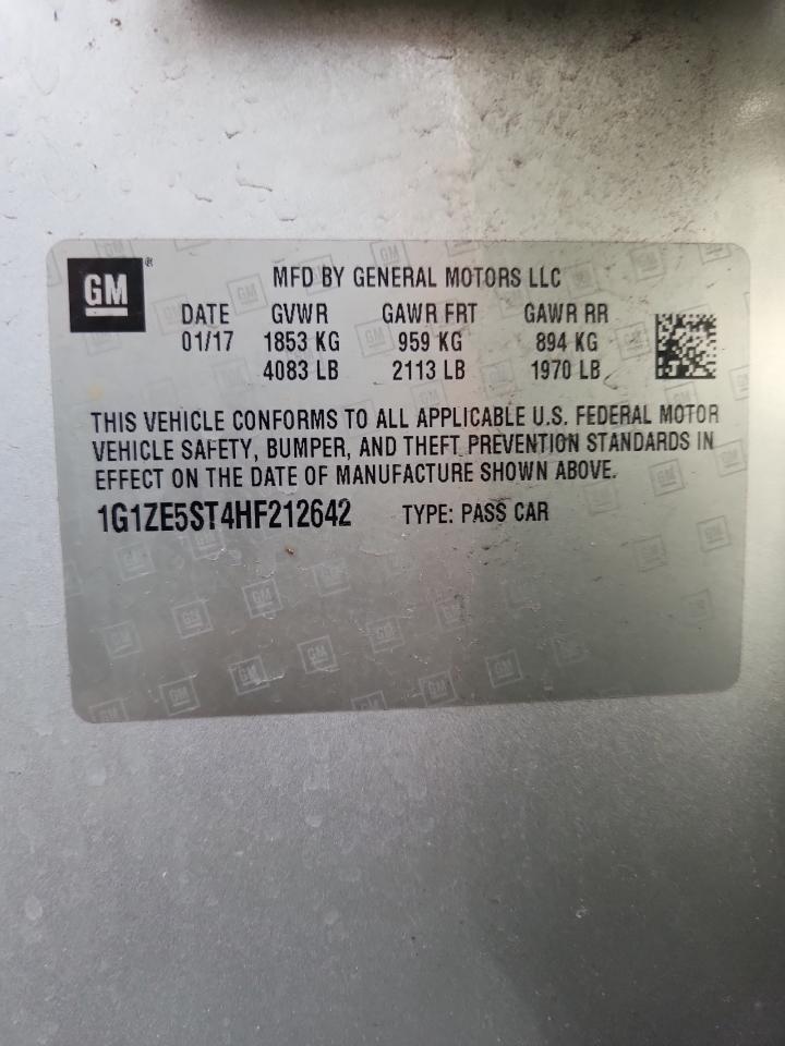 2017 Chevrolet Malibu Lt VIN: 1G1ZE5ST4HF212642 Lot: 92224155