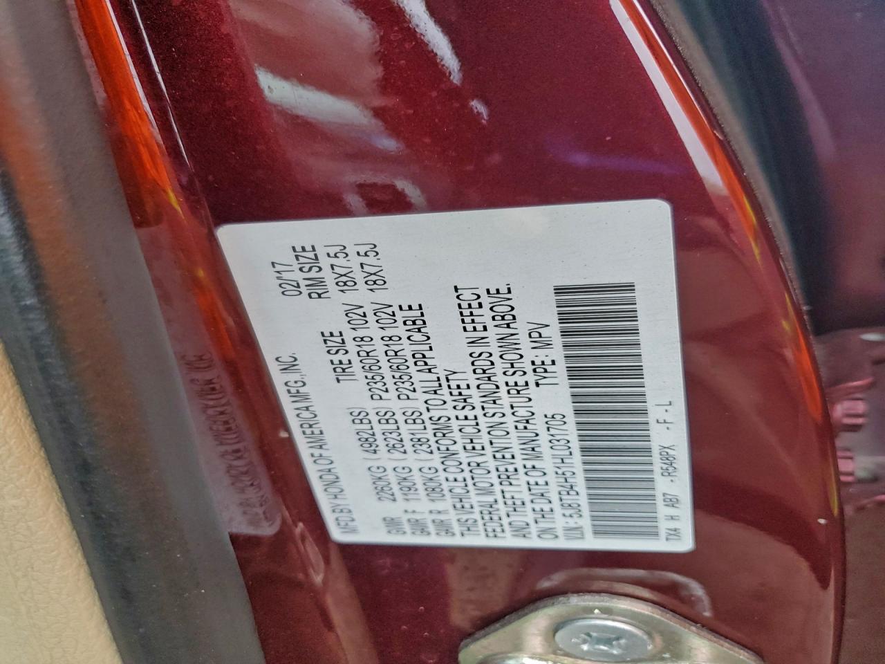 2017 Acura Rdx Technology VIN: 5J8TB4H51HL031705 Lot: 93485945