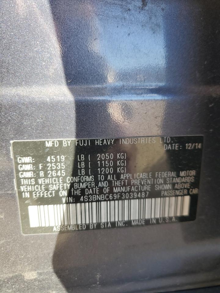 2015 Subaru Legacy 2.5I Premium VIN: 4S3BNBC69F3039487 Lot: 93373755