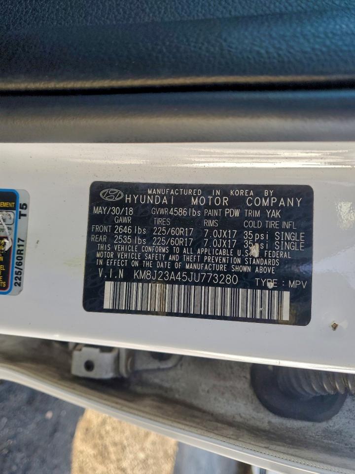 2018 Hyundai Tucson Se VIN: KM8J23A45JU773280 Lot: 93522035