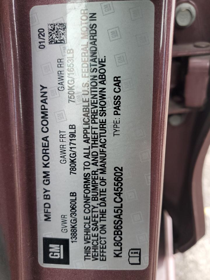 2020 Chevrolet Spark Ls VIN: KL8CB6SA5LC455602 Lot: 93288325