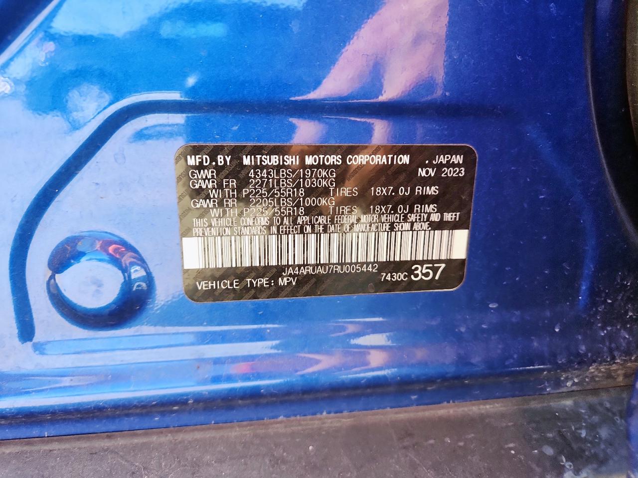 2024 Mitsubishi Outlander Sport S/Se VIN: JA4ARUAU7RU005442 Lot: 91469825