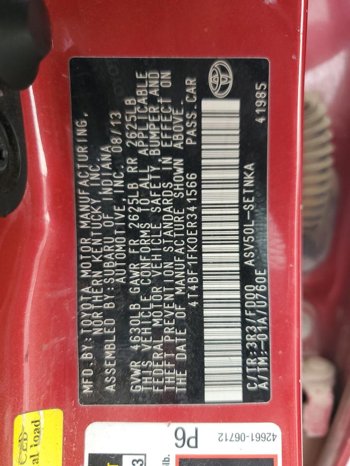 2014 Toyota Camry L VIN: 4T4BF1FK0ER341566 Lot: 93221815