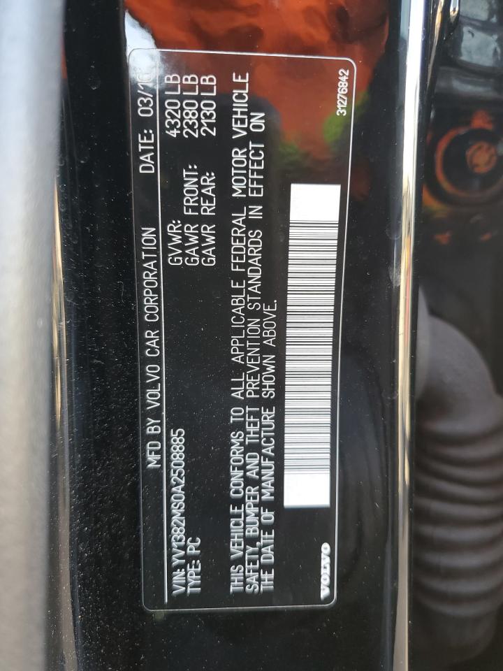 2010 Volvo S40 2.4I VIN: YV1382MS0A2508885 Lot: 93474865