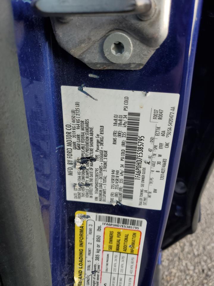 2014 Ford Fusion Se VIN: 1FA6P0HD7E5385795 Lot: 93417945