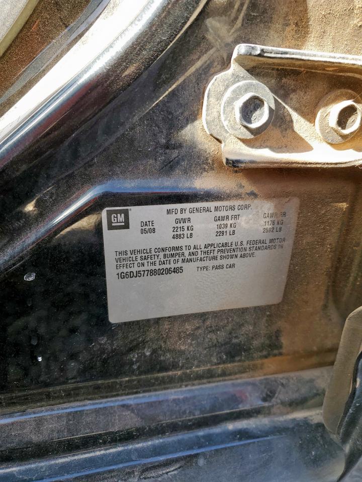 2008 Cadillac Cts VIN: 1G6DJ577880206485 Lot: 92935395