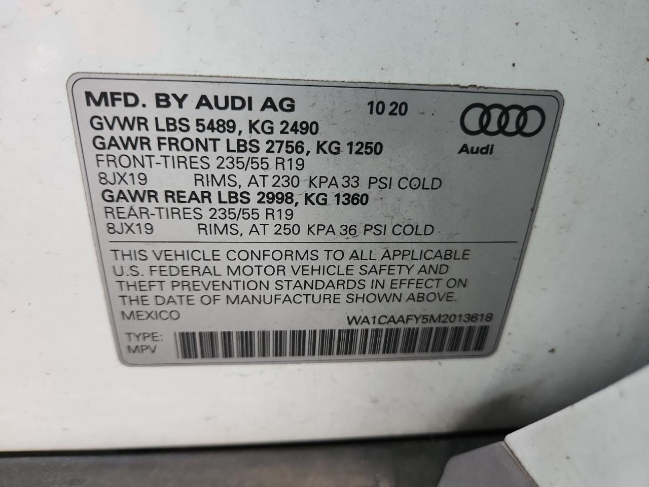 2021 Audi Q5 Prestige VIN: WA1CAAFY5M2013618 Lot: 92862325