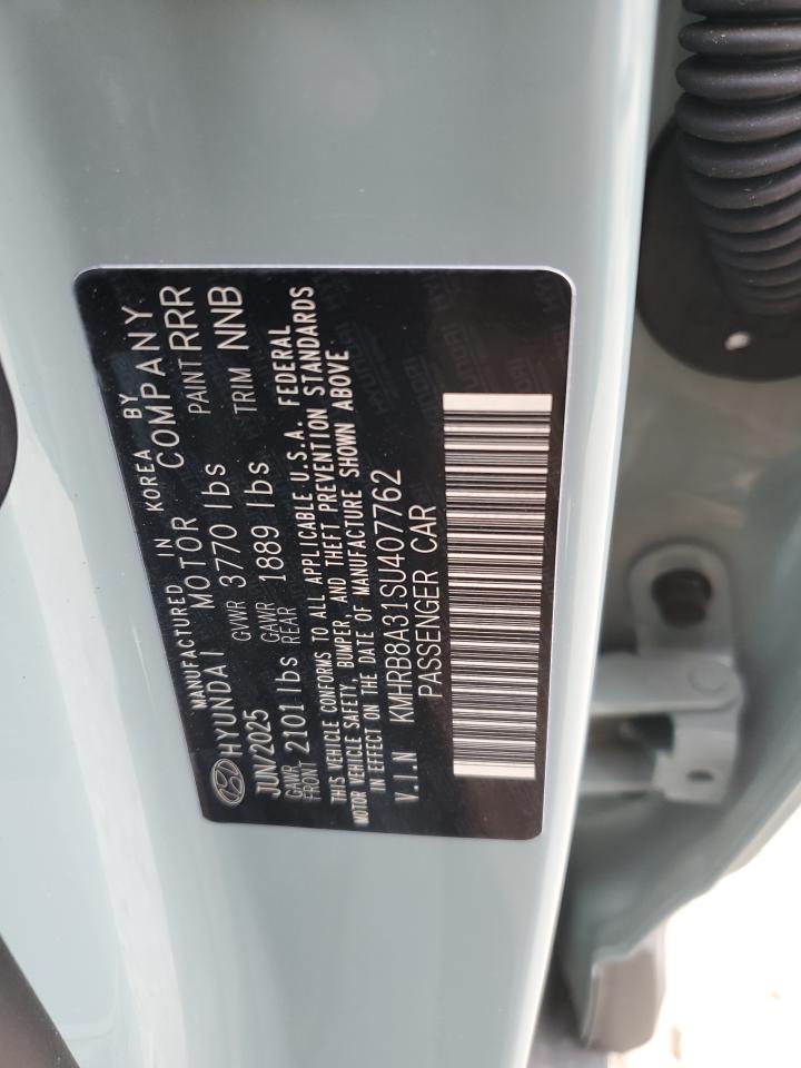 2025 Hyundai Venue Se VIN: KMHRB8A31SU407762 Lot: 93045945