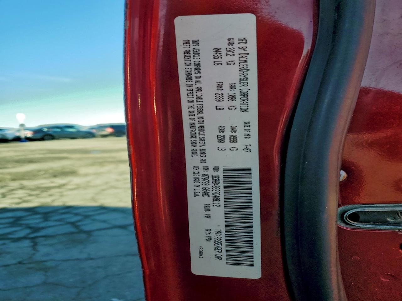 2007 Dodge Caliber Sxt VIN: 1B3HB48B27D408112 Lot: 91821525