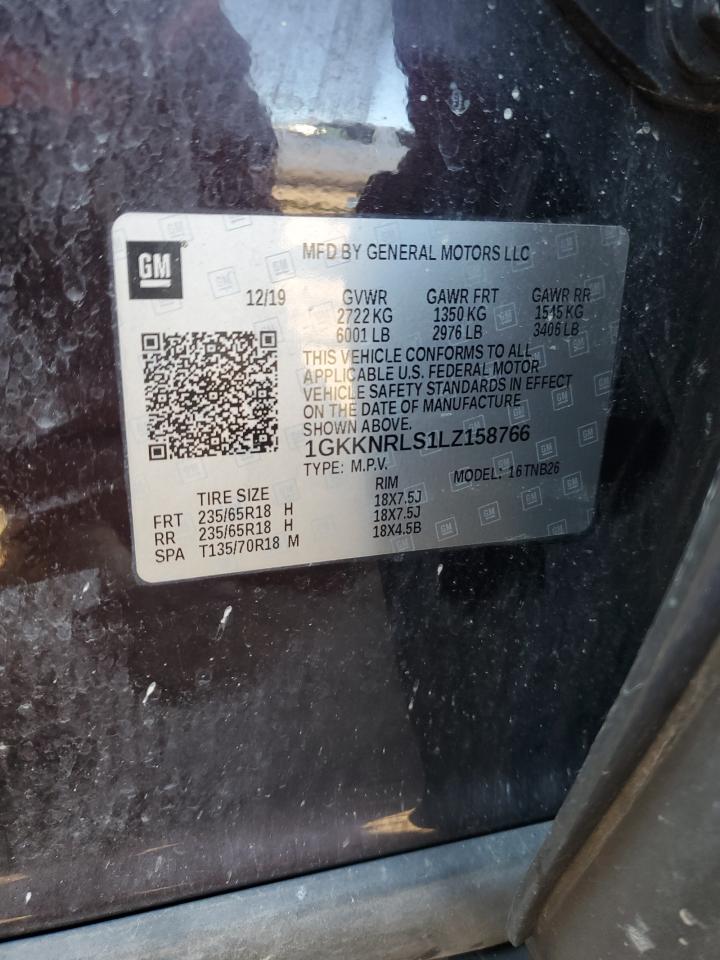 2020 GMC Acadia Sle VIN: 1GKKNRLS1LZ158766 Lot: 92665285