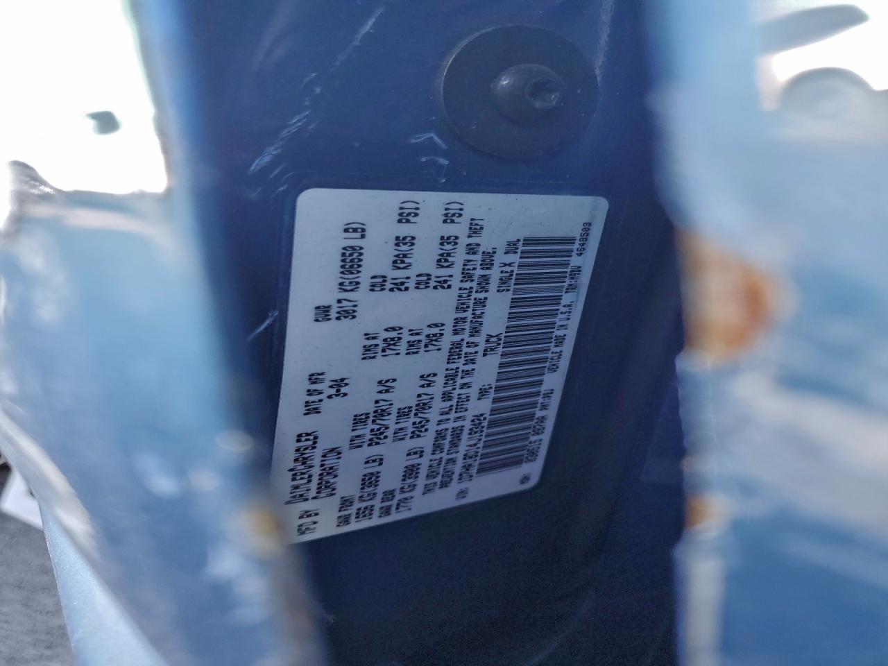 2004 Dodge Ram 1500 St VIN: 1D7HA18D14J193424 Lot: 94159495