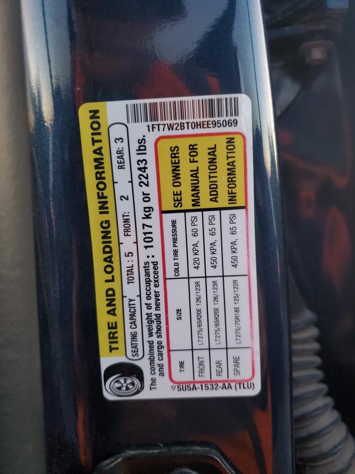 2017 Ford F250 Super Duty VIN: 1FT7W2BT0HEE95069 Lot: 91032875