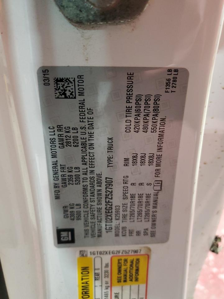 2015 GMC Sierra K2500 Heavy Duty VIN: 1GT02XEG2FZ527907 Lot: 89926505