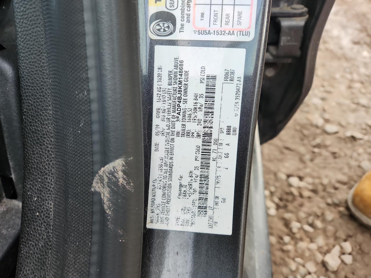 2019 Ford Fiesta Se VIN: 3FADP4BJ8KM148686 Lot: 91493795