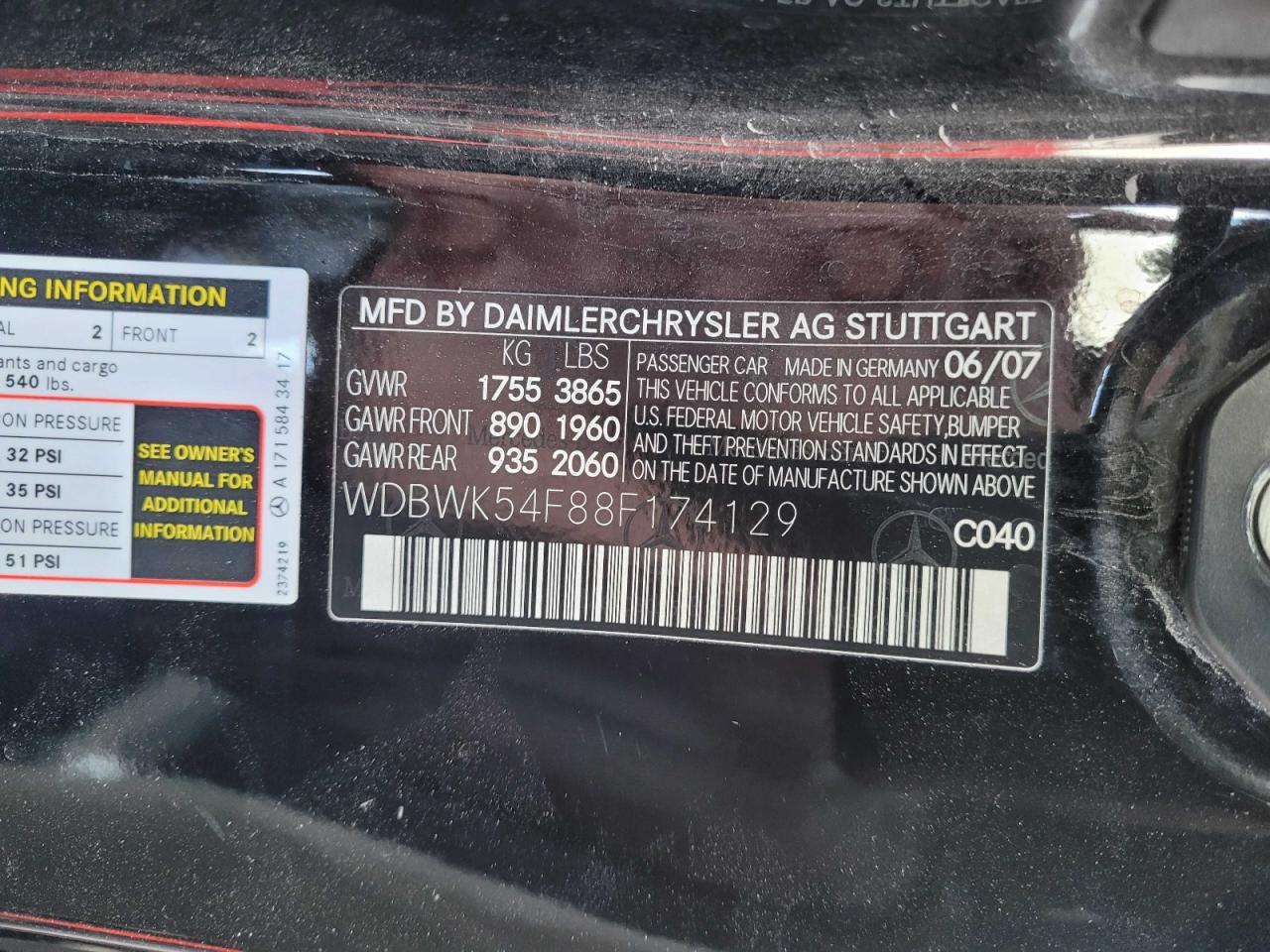 Фото: WDBWK54F88F174129