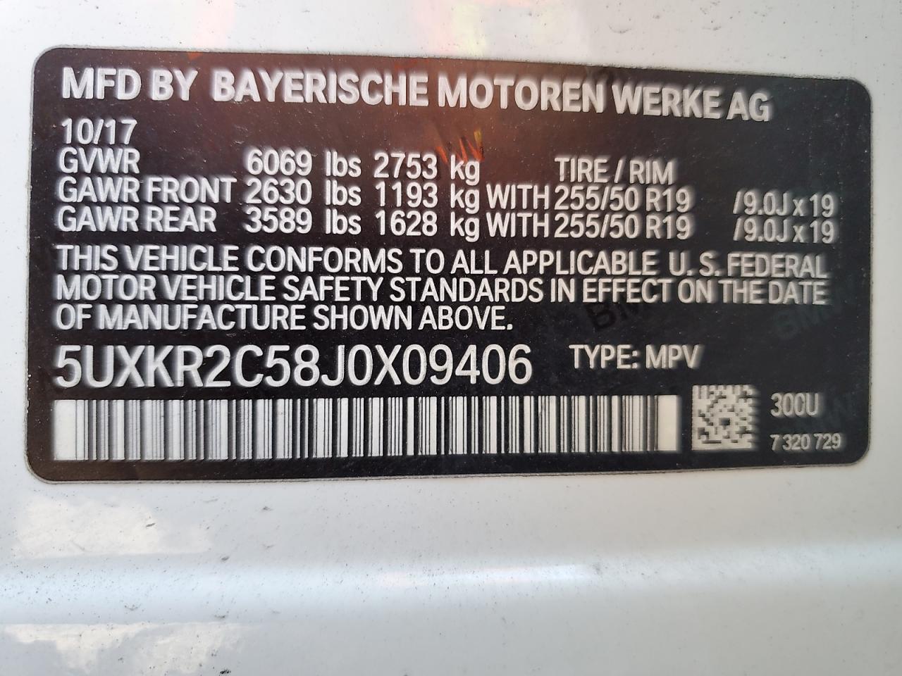 2018 BMW X5 Sdrive35I VIN: 5UXKR2C58J0X09406 Lot: 93151275