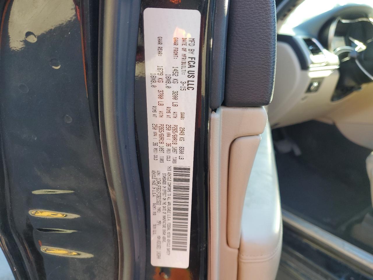 2015 Jeep Grand Cherokee Limited VIN: 1C4RJFBG1FC821522 Lot: 92994215