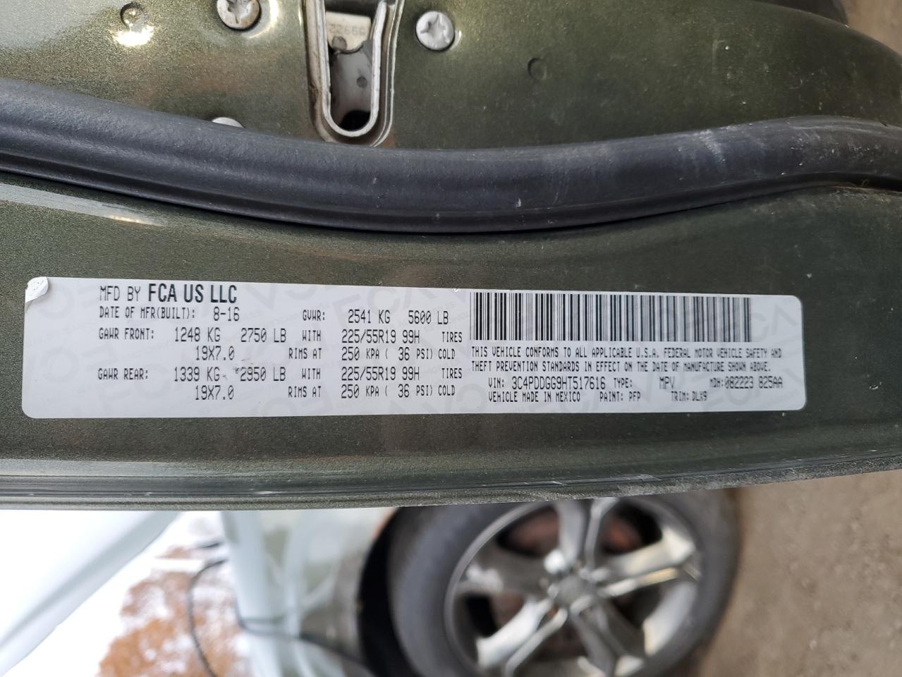 2017 Dodge Journey Crossroad VIN: 3C4PDDGG9HT517616 Lot: 92296525